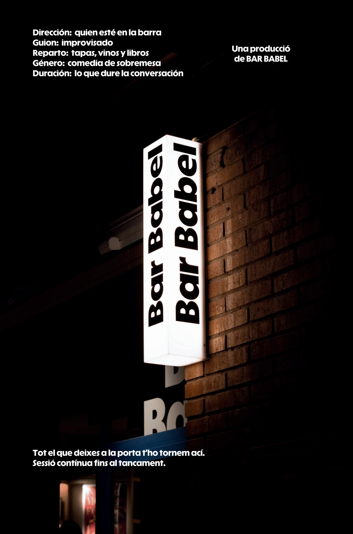 Cartel nocturno de Bar Babel